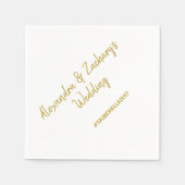 Trouwrepetitie Diner servetten met Hashtag Gold (Voorkant)