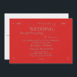 Trouwrepetitie Diner Uitnodiging Rood<br><div class="desc">Een prachtige uitnodiging die perfect is voor een "REPETITIE DINER" of een "VOOR EN NA" BRUILOFT BRUNCH! De krijtbordachtergrond heeft elegante wervelingen en rozen in een zacht roos kleur. (FP) De kaart is eenvoudig aan te passen met uw tekst, lettertype, lettertypekleur en keuze uit zes papiersoorten. Niet precies wat je...</div>