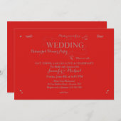 Trouwrepetitie Diner Uitnodiging Rood (Voorkant / Achterkant)