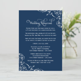 Trouwrepetitie met Navy Flourish Kaart