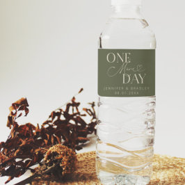 Trouwrepetitie nog één dag Sage groen Waterfles Etiket