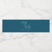 Trouwrepetitie nog één dag Teal Waterfles Etiket (Enkel label)