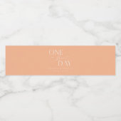 Trouwrepetitie Perzik 'Eén dag erbij' Waterfles Etiket (Enkel label)