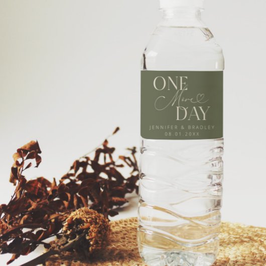 Trouwrepetitie Sage Groen nog één dag Waterfles Etiket