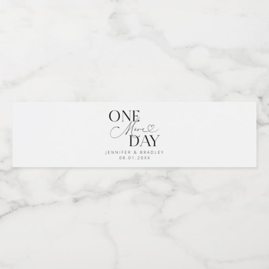 Trouwrepetitie Wit nog één dag Waterfles Etiket (Enkel label)