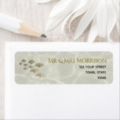 Trouwretouradres aan het strand etiket (Insitu)