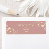 Trouwretouradres in Stof Roze Etiket (Insitu)