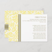 Trouwrichting Kaarten Tan Yellow Damask (Voorkant / Achterkant)