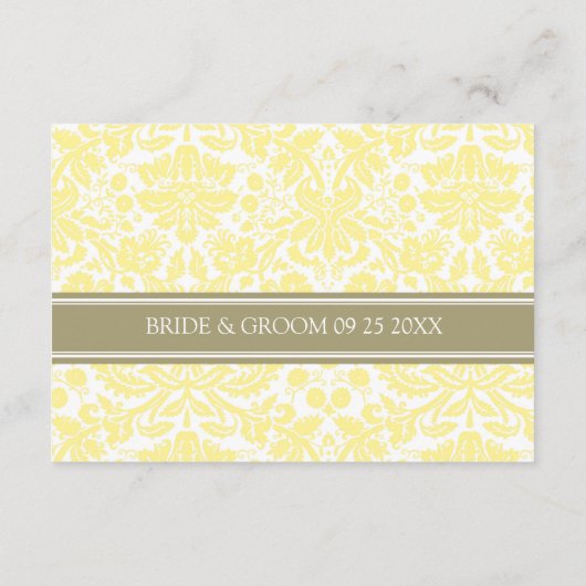 Trouwrichting Kaarten Tan Yellow Damask (Achterkant)