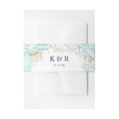 Trouwriem met zeekleurige turkoois tint uitnodigingen wikkel (Voorkant Voorbeeld)