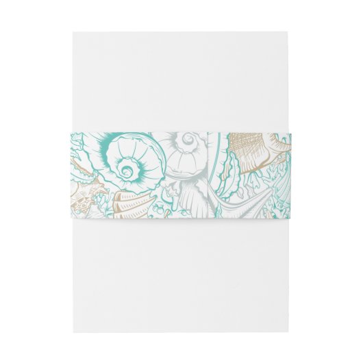 Trouwriem met zeekleurige turkoois tint uitnodigingen wikkel (Achterkant Voorbeeld)