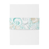 Trouwriem met zeekleurige turkooisen rand uitnodigingen wikkel (Achterkant Voorbeeld)