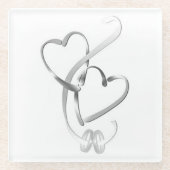 "TROUWRIJEN MET HART" ONDERLEGGER GLAZEN ONDERZETTER (Voorkant)