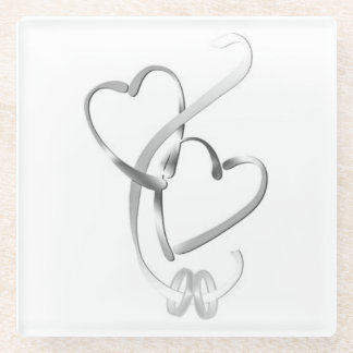 "TROUWRIJEN MET HART" ONDERLEGGER GLAZEN ONDERZETTER