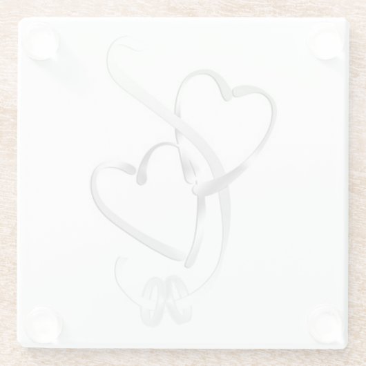 "TROUWRIJEN MET HART" ONDERLEGGER GLAZEN ONDERZETTER (Achterkant)