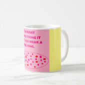 Trouwring bericht op een mok roze geel (Voorkant rechts)