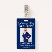 Trouwring Beveiliging Foto Blauwe Naam Badge (Voorkant met clip)