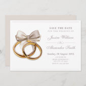 Trouwring boog elegante bruiloft save the date (Voorkant / Achterkant)