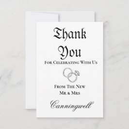 Trouwring Calligrafie Downloadbaar Bedankkaart