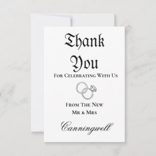 Trouwring Calligrafie Downloadbaar Bedankkaart