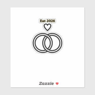 Trouwring-dag Thema Sticker