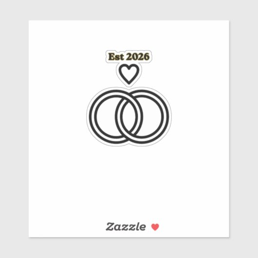 Trouwring-dag Thema Sticker (Vel)