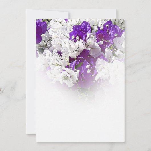 Trouwring drager uitnodiging Paarse wit (Achterkant)