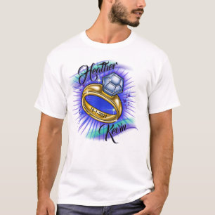 trouwring en datums voor borstels T-Shirt