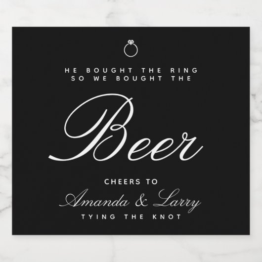 Trouwring Engagement Bierlabels Bier Etiket (Enkel label)
