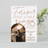 Trouwring foto boog engagement wit folie uitnodiging (Staand Voorkant)