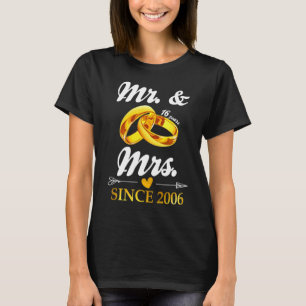 Trouwring getrouwd met de heer & mevrouw sinds 200 t-shirt