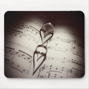 Trouwring Harten Muziek Muismat