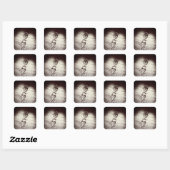 Trouwring Harten Muziek Vierkante Sticker (Vel)