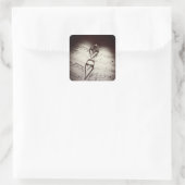 Trouwring Harten Muziek Vierkante Sticker (Tas)