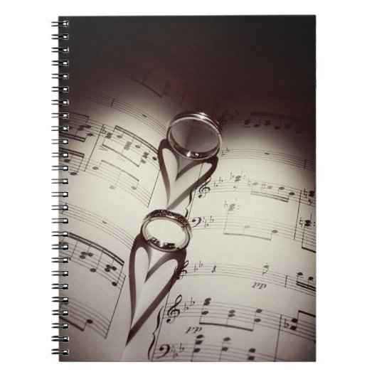 Trouwring Hartjes Muziek Notitieboek (Voorkant)
