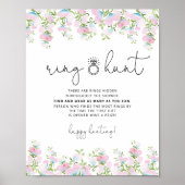 Trouwring Jacht Spel Bruidsfeest Bloemendeken Poster (Voorkant)