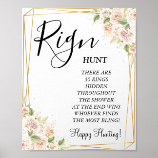 Trouwring ring bruidsfeest spel bord poster
