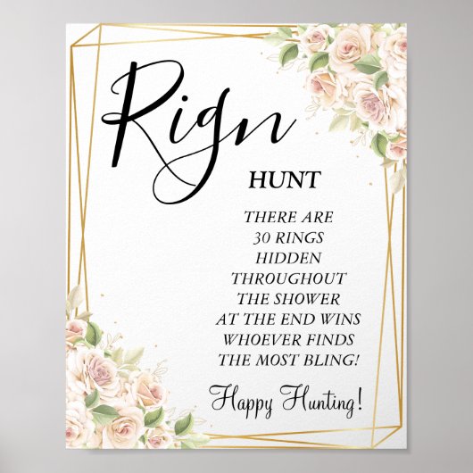 Trouwring ring bruidsfeest spel bord poster (Voorkant)