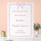 Trouwring Roze Strik Bruidsfeest Welkom Bord (Huwelijk)