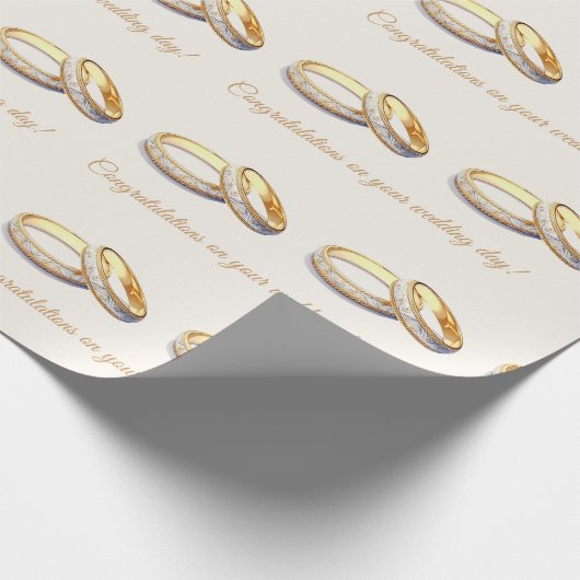 Trouwring set bruiloft gefeliciteerd cadeaupapier (Hoek)