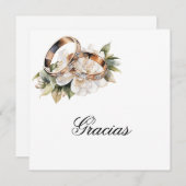 Trouwring Spaans Bedankt Card (Voorkant / Achterkant)