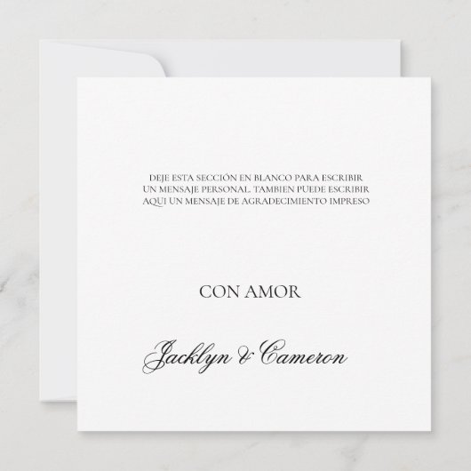 Trouwring Spaans Bedankt Card (Achterkant)
