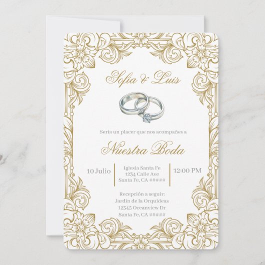 Trouwring Spaanse bruiloft Kaart (Voorkant)