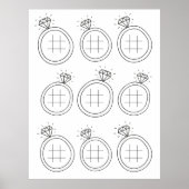 Trouwring Tic Tac Toe Download Activiteit Pagina Poster (Voorkant)