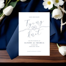 Trouwring Touw Hart Nautisch Marine & Wit Save The Date