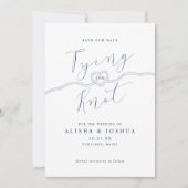 Trouwring Touw Hart Nautisch Marine & Wit Save The Date (Voorkant)