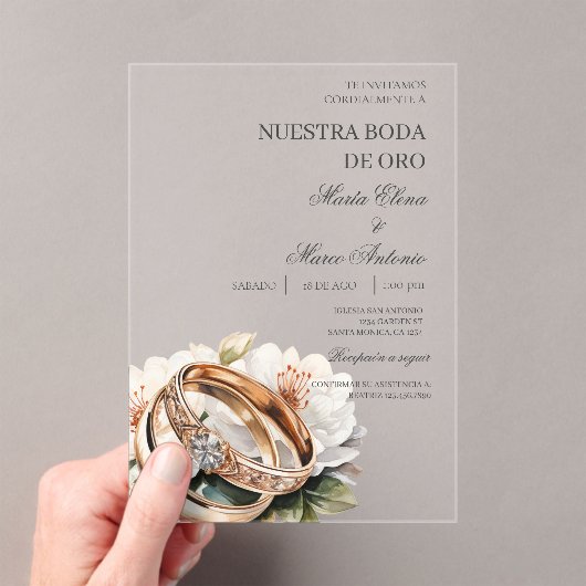 Trouwring van bloem acrylic trouwring acryl uitnodigingen (Insitu (Draagbaar))