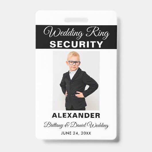 Trouwringbeveiliging - Kies tekstkleur - Lanyard Badge (Voorzijde)