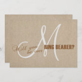 Trouwringdrager met linnen canvas en monogram kaart (Voorkant / Achterkant)