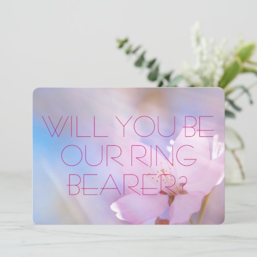 Trouwringdrager uitnodigingskaart kaart (Staand voorkant)